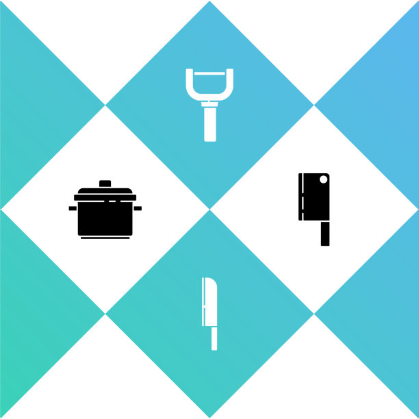 设置烹饪锅刀、削皮器和切肉器图片下载