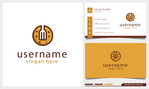 饼干用叉子设计巧克力饼干的标志图片下载