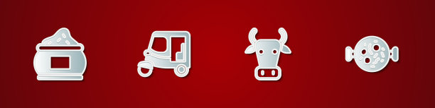 设置印度香料出租车嘟嘟嘟嘟牛和鸡图片下载