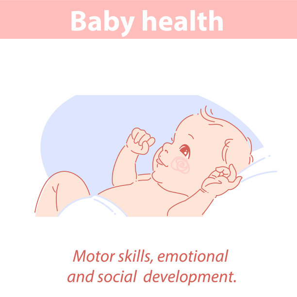 可爱的小贝恩尿布躺在背上微笑图片下载