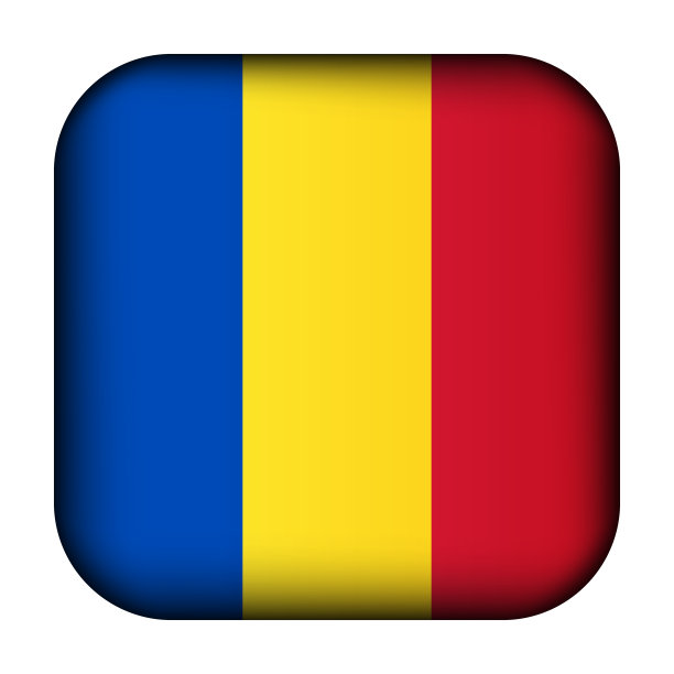 罗马尼亚国旗玻璃轻球。方模板图标。罗马尼亚国家的象征。光泽逼真的立方体，3D抽象矢量插图突出。大的方形,foursquare图片下载