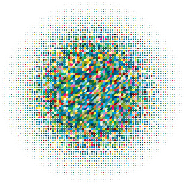 随机彩色点半色调半色调元素图片下载