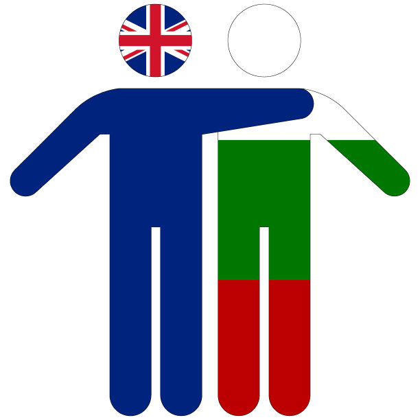 英国-保加利亚/友谊概念上的白色背景图片下载