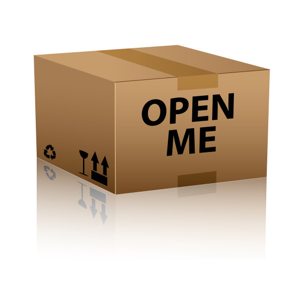 打开纸板箱上的互联网图标图片下载