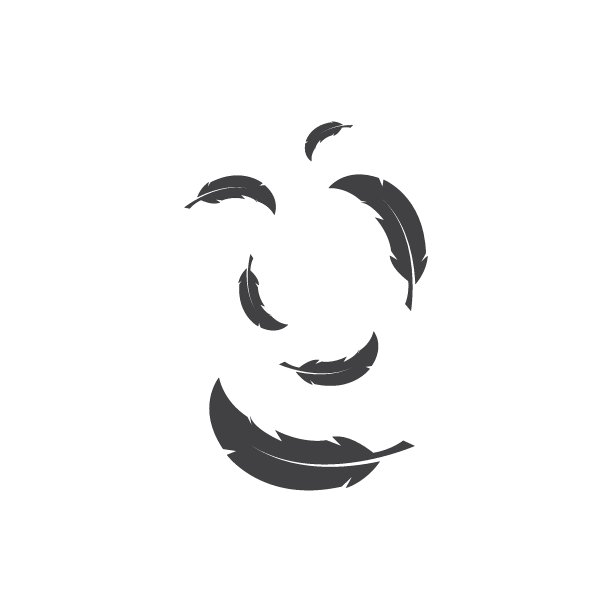 羽毛图标插图矢量模板图片下载