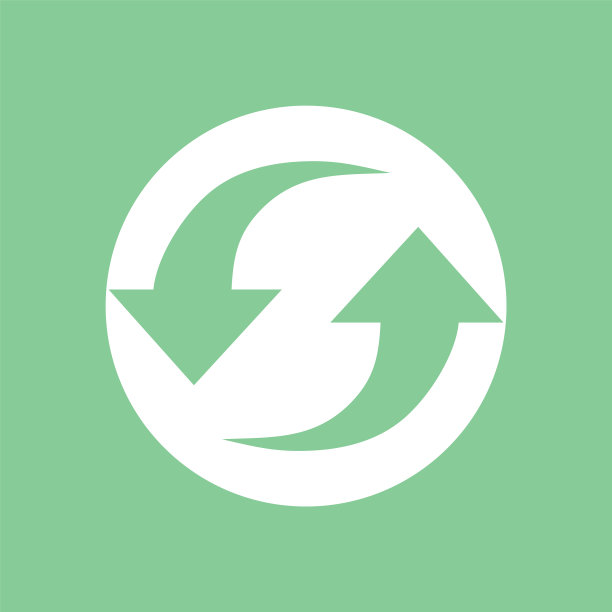 圆旋转箭头负空间标志图片下载