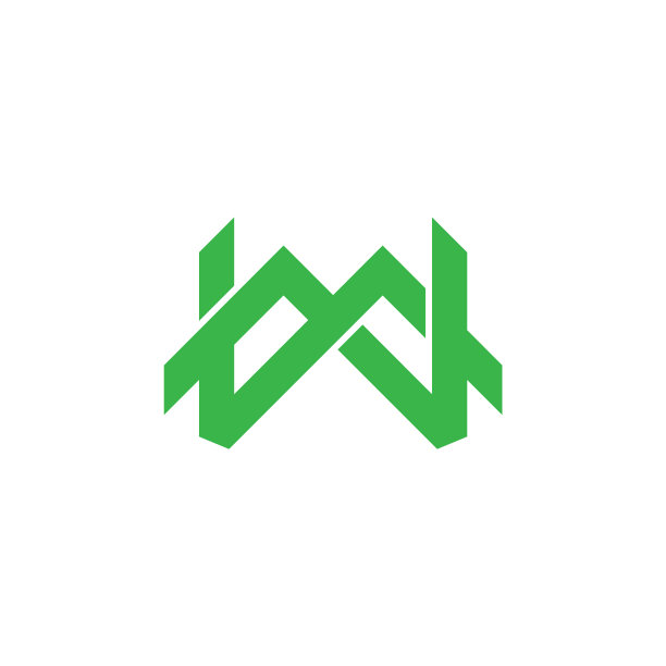 摘要字母mw绿色山线标志图片下载