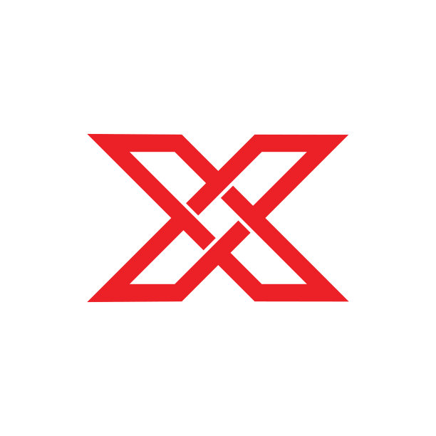 X字母连接线条几何简约Logo图片下载
