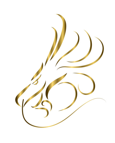 金龙头的线条艺术矢量。可以用来做商标或装饰物品吗图片下载