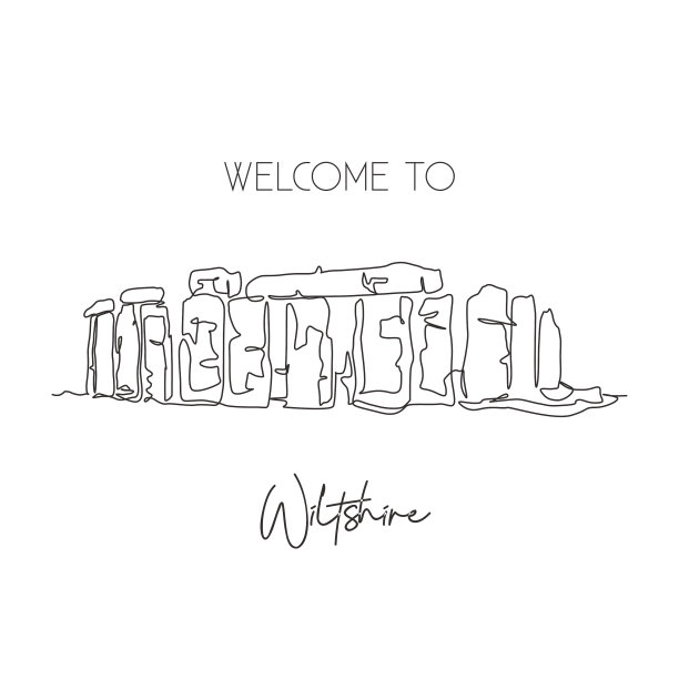 单线连续画巨石阵图片下载