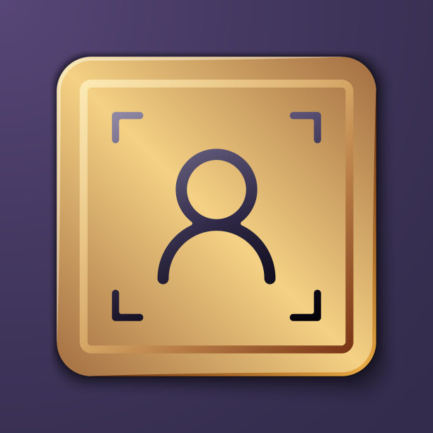 紫色人脸识别图标孤立紫色图片下载