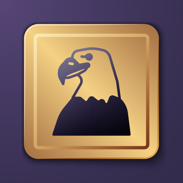 紫色鹰头图标孤立在紫色上图片下载