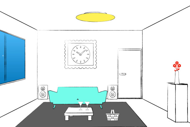 房间的粗略视角图片下载