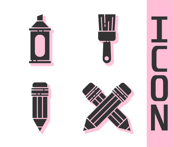 设置十字铅笔与橡皮、记号笔、铅笔图片下载