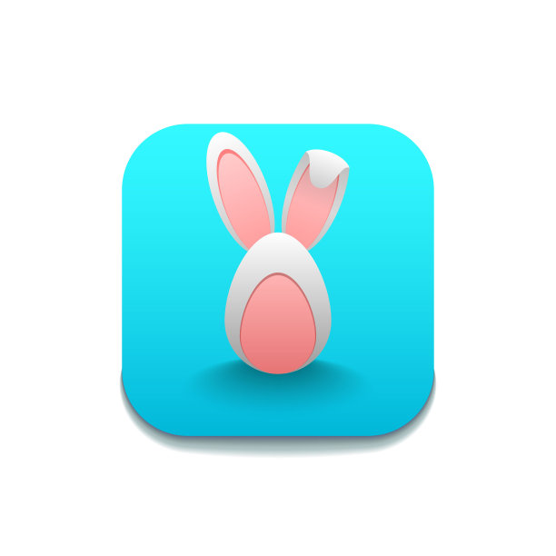 动物蛋兔耳标志矢量符号图标设计风格图片下载