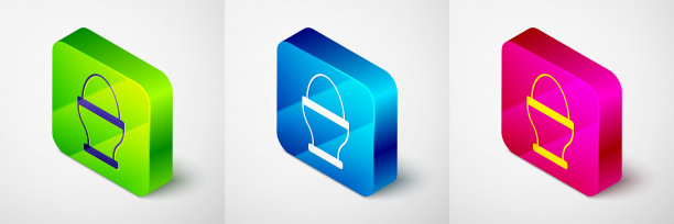 等距鸡蛋在一个孤立的灰色背景图标上。方形按钮。向量图片下载