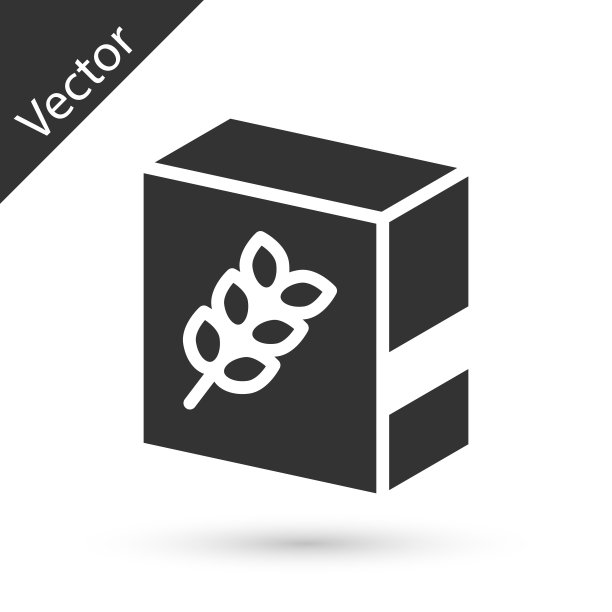 灰色面粉包图标孤立在白色背景上。向量图片下载