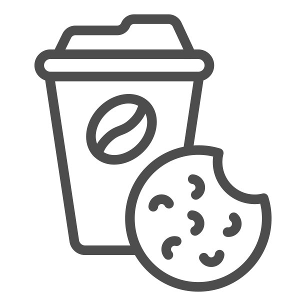 咖啡和饼干系列图标共同工作的概念图片下载