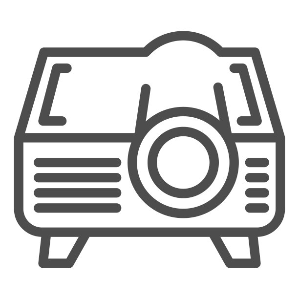 投影仪线图标共同工作的概念视频图片下载