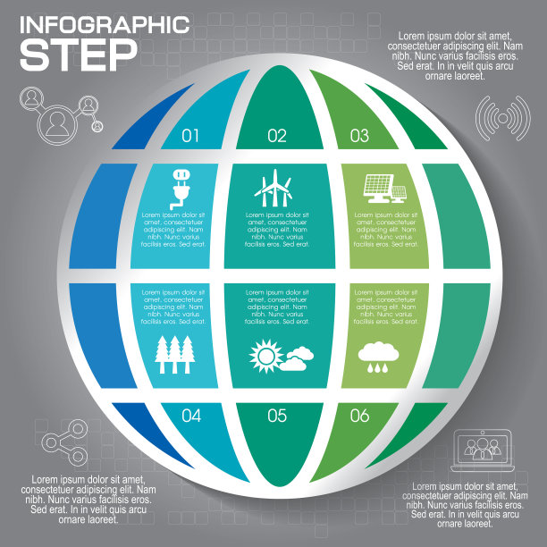 现代信息图形选项横幅抽象世界图片下载