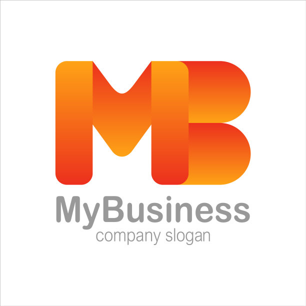 字母mb标志标志橙色彩色渐变图片下载