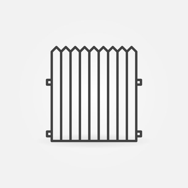 木栅栅栏线性概念图标图片下载