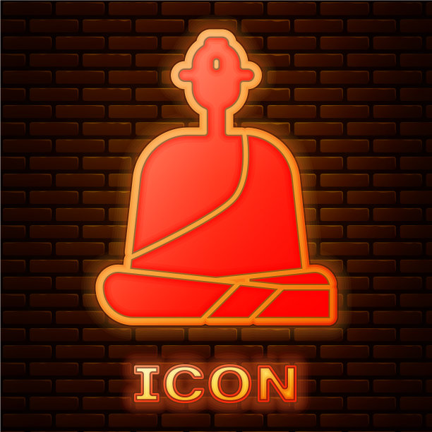 霓虹和尚穿着僧袍坐在里面图片下载