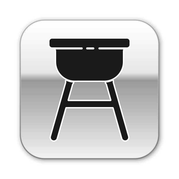 黑色烧烤架图标孤立在白色图片下载