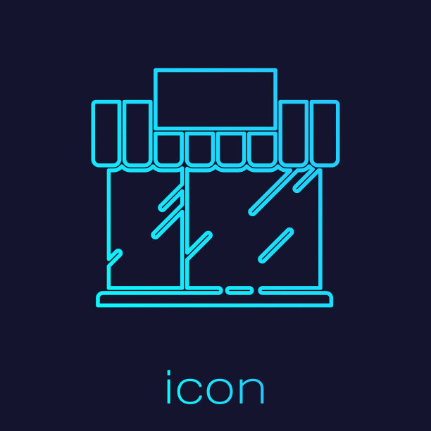 绿松石线购物大楼或市场商店图片下载