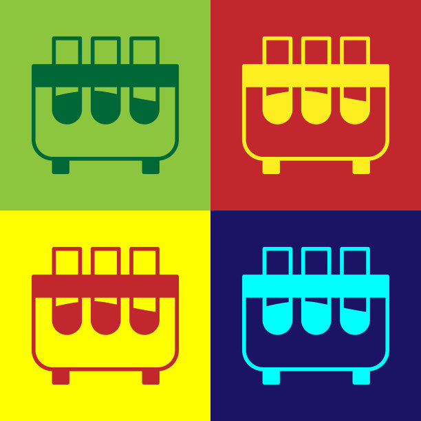 波普艺术试管和烧瓶化学实验室图片下载