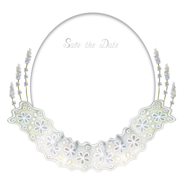 复古的椭圆形框架由最精致的黎塞留蕾丝与精致的蓝色花朵。有一个地方放你的文本。优雅的手工水彩花边图案。图片下载