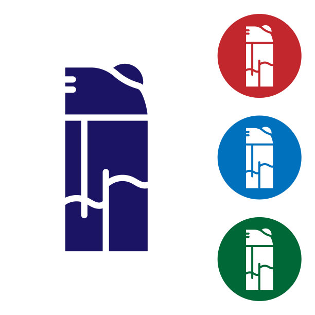 蓝色打火机图标孤立在白色背景图片下载
