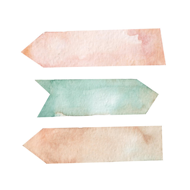 一套水彩手绘板孤立在白色背景。写董事会。放置你的文本。图片下载