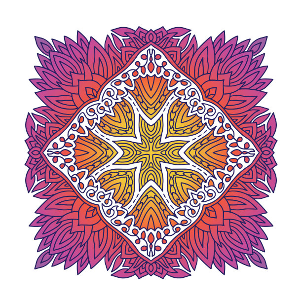 装饰曼陀罗地毯图案设计图片下载