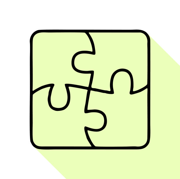 拼图线图标马赛克平面标志业务图片下载