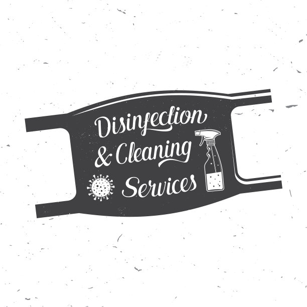 消毒和清洁服务徽章标志图片下载