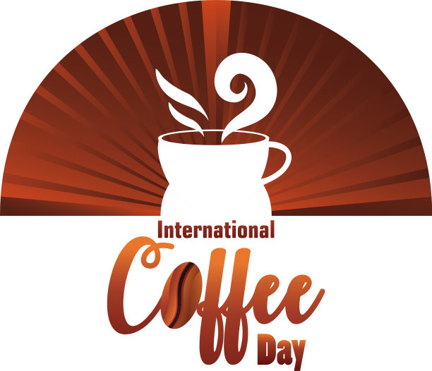 国际咖啡日标签与咖啡杯图片下载