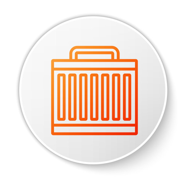 橙色线汽车散热器冷却系统图标图片下载