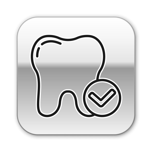 黑线牙齿美白概念图标孤立图片下载