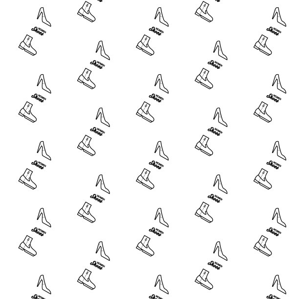 无缝女鞋设计在白色图片下载