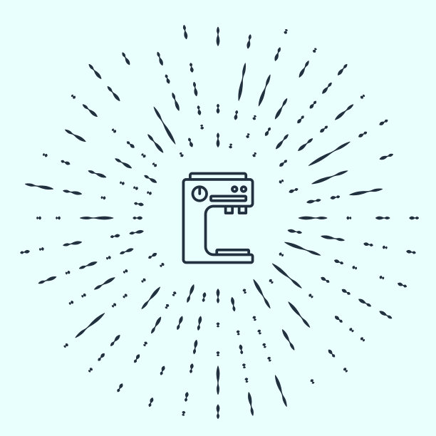 黑线咖啡机图标孤立在灰色图片下载