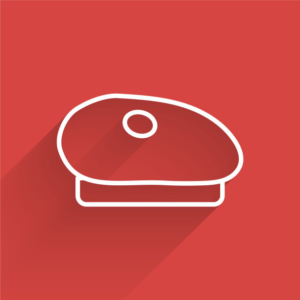 白线法国贝雷帽图标孤立与长图片下载