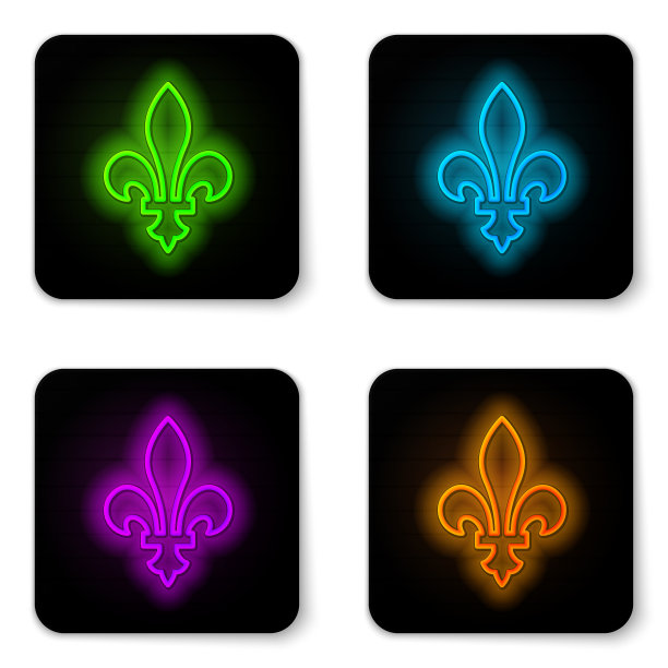 发光的霓虹线芙蓉的图标孤立上图片下载