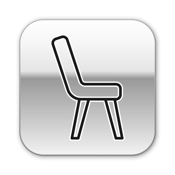 黑色线条扶手椅图标孤立在白色图片下载