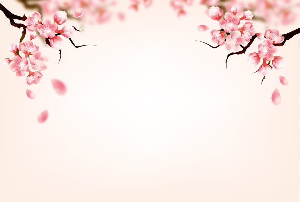 怀旧的亚洲花卉背景插图图片下载