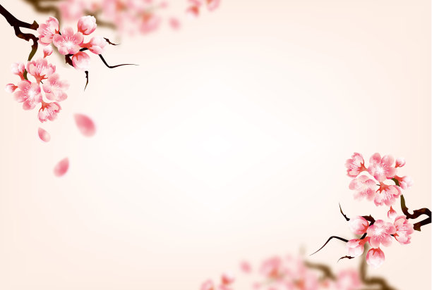 怀旧的亚洲花卉背景插图图片下载