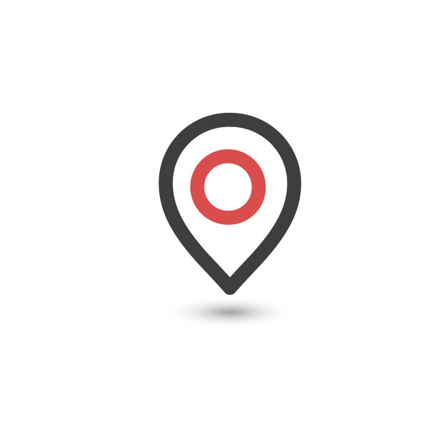 地图引脚标志位置图标与椭圆形灰色阴影图片下载