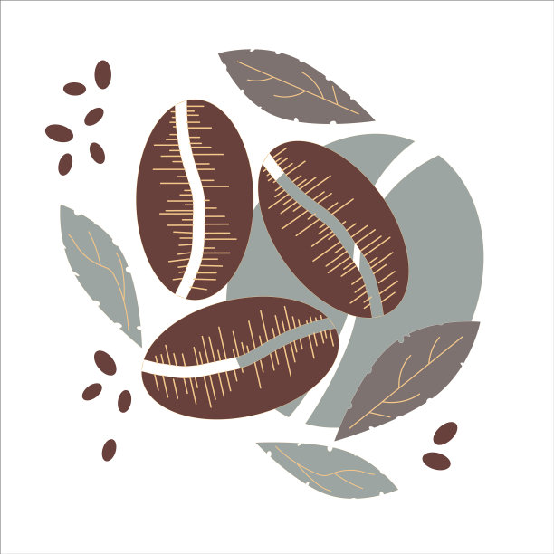 设置咖啡豆树树叶装饰图片下载