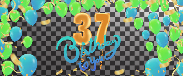 37周年纪念日和生日与模板图片下载