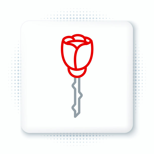 线花玫瑰图标孤立在白色背景图片下载